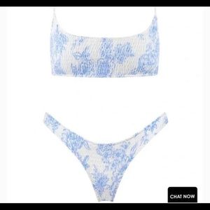 Triangl blue and white floral bikini